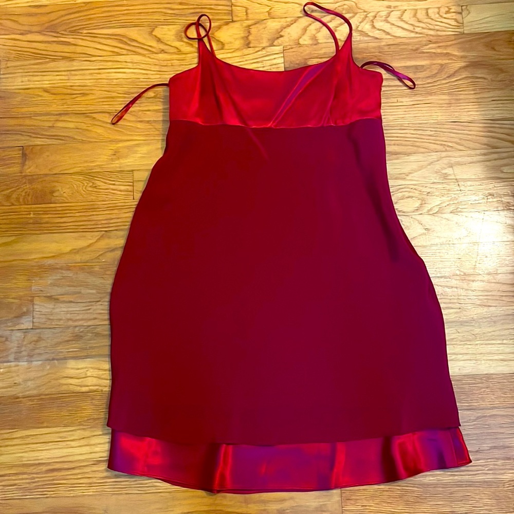 Strappy dark red cocktail mini dress from casual corner